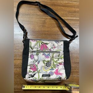 Sakroots Square Crossbody Messenger Dove & Floral Bag